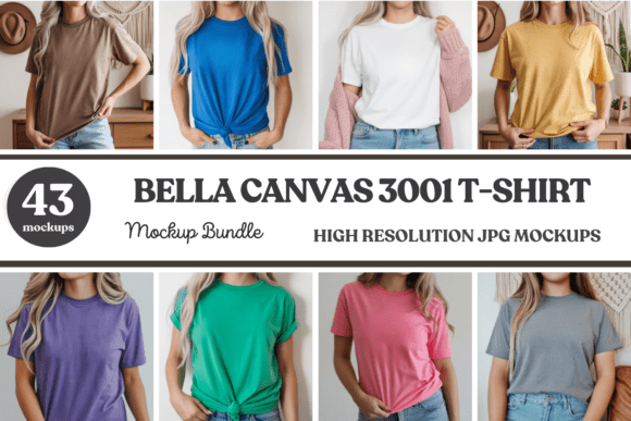 Download Bella Canvas 3001 Tshirt Mockup Bundle - Bella canvas 3001 tshirt Collection