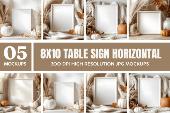 Download 8x10 Table Sign Horizontal Mockup Bundle - Horizontal mockup Collection