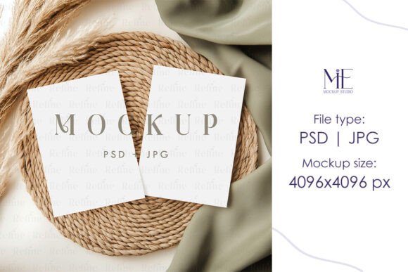 Download Double 5x7 Invitation Cards Mockup PSD - Premium Resources
